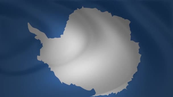 Close Antarctica Flag Waving Animation Background — Stock Video