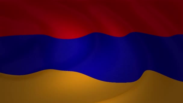 Örményország lobogója hullámzó animációs háttér közelről