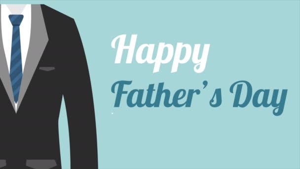 Šťastný Otec Den Kreslené Animace Pozadí Kolekce — Stock video