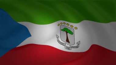 Ekvator Ginesi bayrak rüzgar koleksiyonda sallayarak animasyon