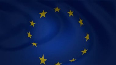 Avrupa Birliği bayrağı Closeup animasyon koleksiyonu sallayarak