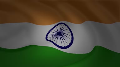 Animasyon rüzgar koleksiyonda sallayarak Hindistan bayrağı