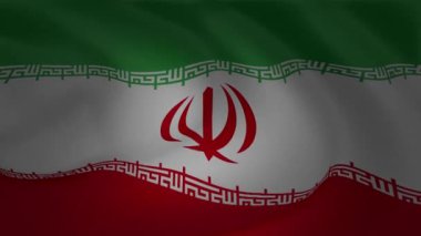 Animasyon rüzgar koleksiyonda sallayarak Iran bayrağı