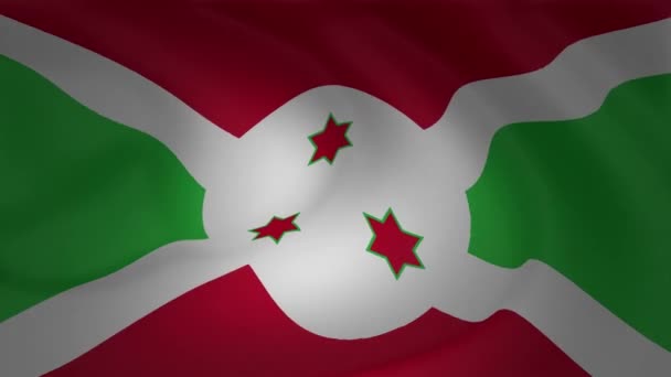 Bandera Burundi Ondeando Colección Animación Viento — Vídeo de stock