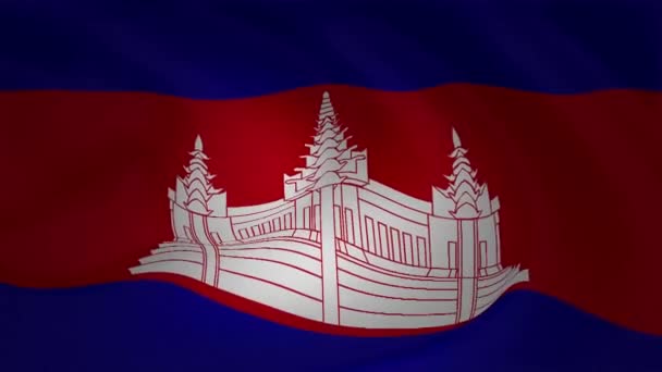 Drapeau Cambodge Agitant Dans Collection Animation Éolienne — Video