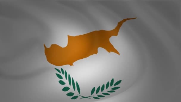 塞浦路斯国旗美丽的动画背景收藏 — 图库视频影像