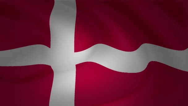 drapeau du Danemark agitant dans l'animation du vent 