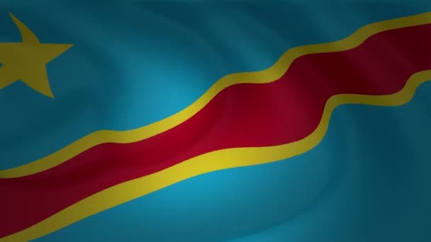 Σημαία Δημοκρατικής Δημοκρατίας Του Κονγκό Όμορφο Animation Φόντο Συλλογή — Αρχείο Βίντεο