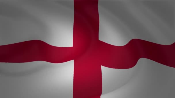 飘扬在风中的英格兰国旗动画 — 图库视频影像