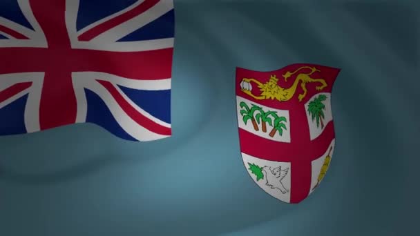 Zbliżenie Flaga Fidżi Macha Zbiór Animacji — Wideo stockowe
