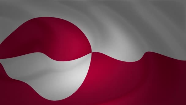 Greenland Flag Closeup Waving Animation Collection — Stock Video