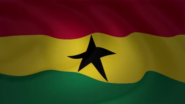 Bandera Ghana Ondeando Colección Animación Viento — Vídeos de Stock