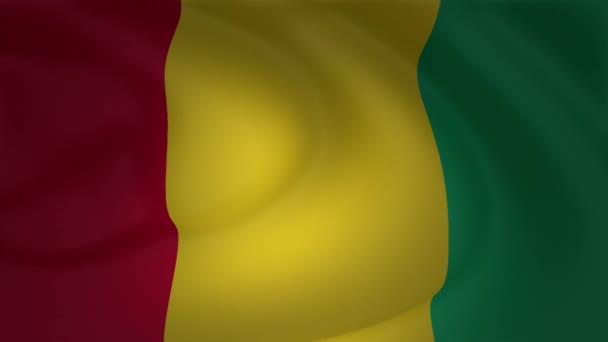 Guinea Bandera Primer Plano Ondeando Colección Animación — Vídeos de Stock