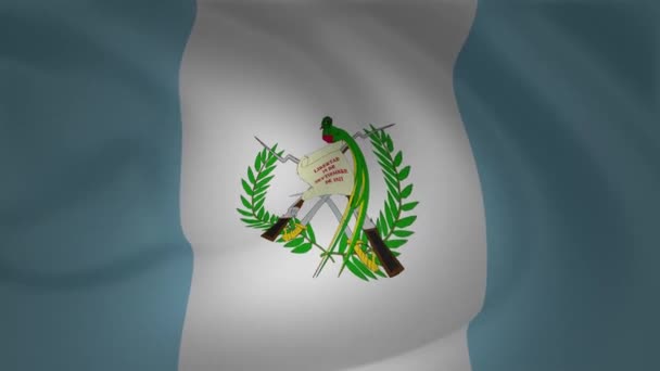 Guatemala Bandeira Closeup Ondulação Animation Coleção — Vídeo de Stock