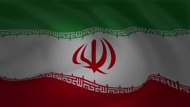 Animación Bandera Irán Ondeando Colección Viento — Vídeos de Stock