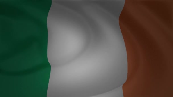 Animering Irland Flagga Vajande Vinden Samlingen — Stockvideo