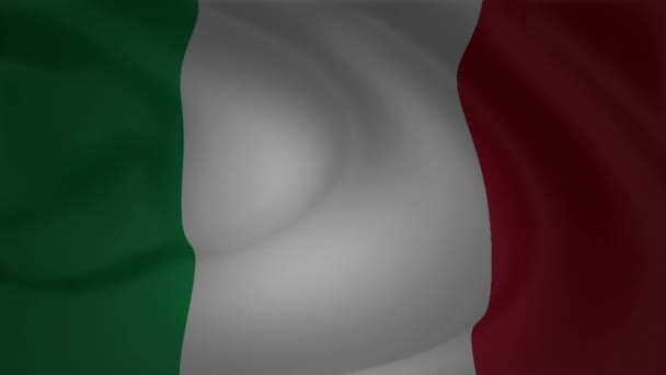 Animering Italien Flagga Vajande Vinden Samlingen — Stockvideo