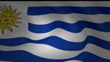 Uruguay ulusal bayrak sallayarak koleksiyonu animasyon