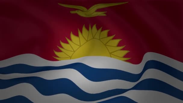 Animatie Van Kiribati Vlag Zwaaien Video Collectie — Stockvideo