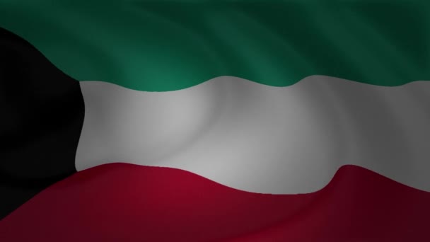 Animace Kuvajtu Mávání Vlajkami Video Sbírku — Stock video