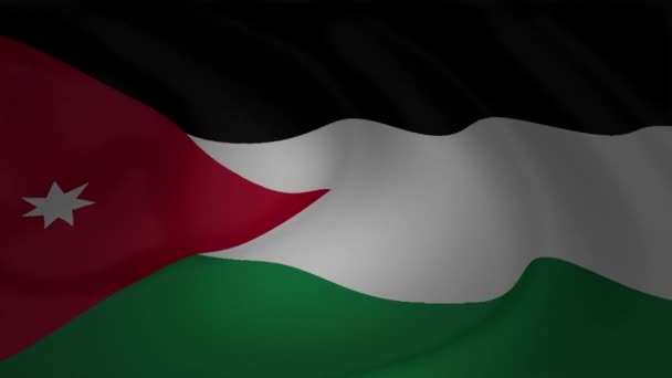 Animación Colección Vídeos Ondeando Bandera Jordania — Vídeo de stock