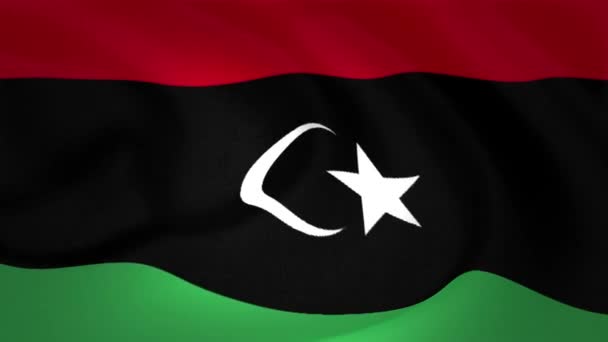 Прапор Лівії Уповільнити Розмахуючи Кадри Колекції — стокове відео