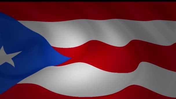 Varrás Nélküli Hurkolás Zászló Gyűjtemény Puerto Rico — Stock videók
