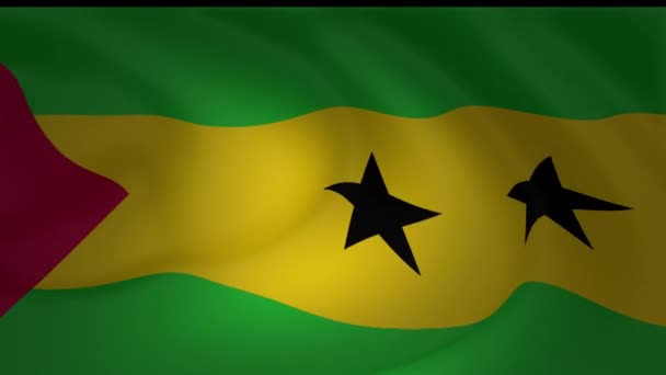 Drapeau de Sao Tomé-et-Principe soufflant magnifiquement dans la collection de vent 