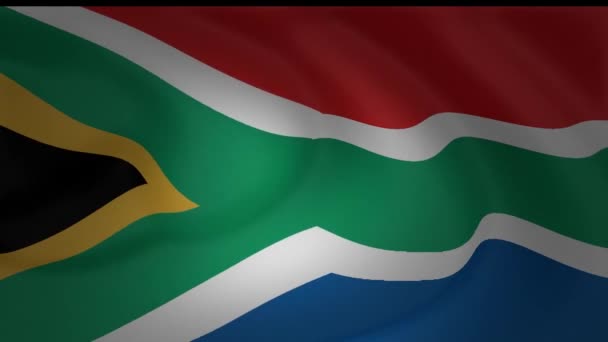 Syd Afrika Flagga Flödar Samlingen Vind — Stockvideo