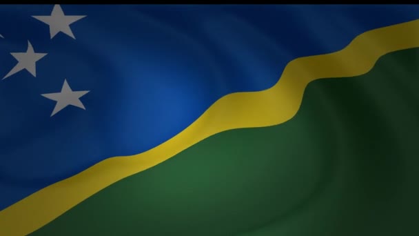 Flaga Wyspy Salomona Przepływające Kolekcji Wiatr — Wideo stockowe