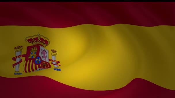 Vlag Van Spanje Stroomt Wind Collectie — Stockvideo