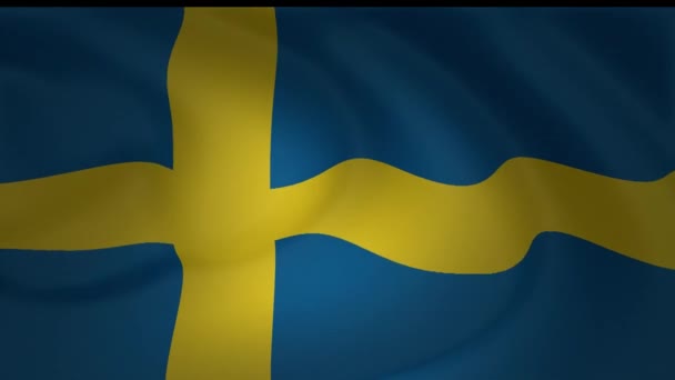 Αργή Κίνηση Της Σημαίας Της Συλλογής Σουηδία — Αρχείο Βίντεο