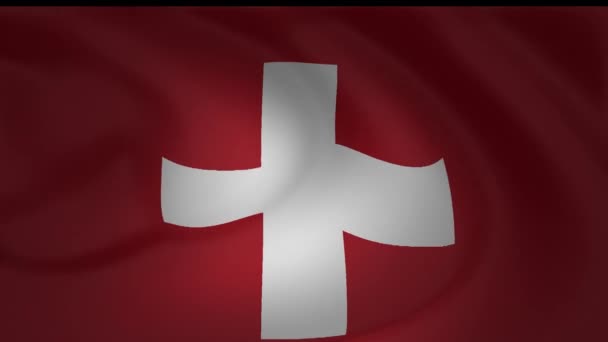 Slow Motion Samlingen Schweiz Flagga — Stockvideo