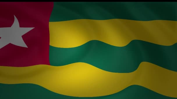 Animation d'une collection de gros plans du drapeau togolais 