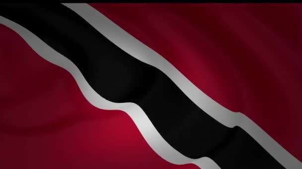 Animering Trinidad Flagga Närbild Samling — Stockvideo