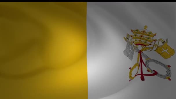Animation Του Βατικανό Εθνική Σημαία Κυματίζει Συλλογή — Αρχείο Βίντεο
