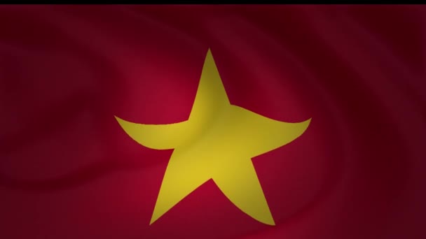 Vietnam Ulusal Bayrak Sallayarak Koleksiyonu Animasyon — Stok video