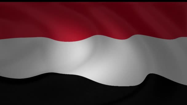 Animation Της Υεμένης Εθνική Σημαία Κυματίζει Συλλογή — Αρχείο Βίντεο