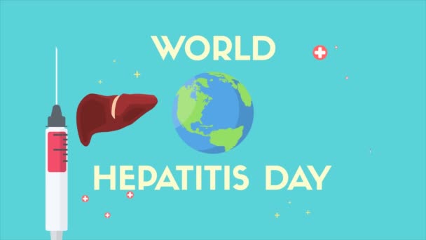 Animace Kolekce Pozadí Den Světové Hepatitida — Stock video