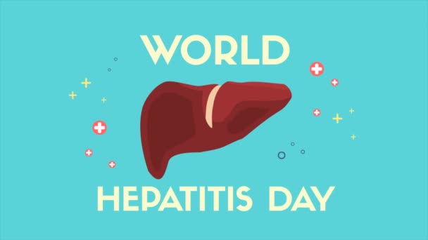 Animação Mundo Hepatite Coleção Fundo Dia — Vídeo de Stock