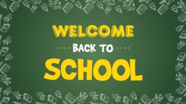 Geri okul yeşil arka plan derlemesi için animasyon