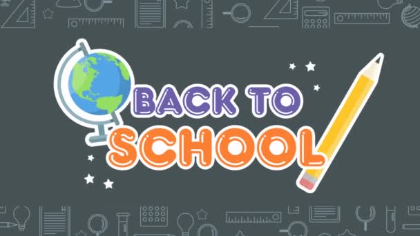 Collection Back School Animation Background — Stock Video