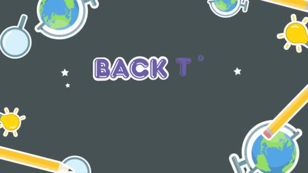 Sammlung Von Back School Animation Hintergrund — Stockvideo