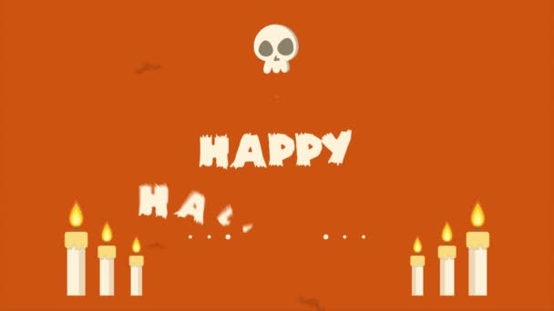 Glücklich Halloween Auf Lila Hintergrund Animation Sammlung — Stockvideo