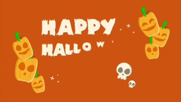 Veselý Halloween Fialovém Pozadí Animace Kolekce — Stock video