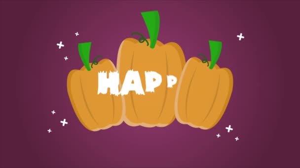 Happy Halloween Paarse Achtergrond Animatie Collectie — Stockvideo