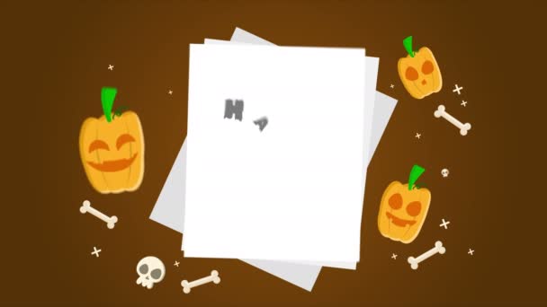 Happy Halloween Dag Animation Bakgrund Samling — Stockvideo