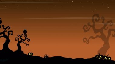 Animasyon Cadılar Bayramı manzara arka plan toplama