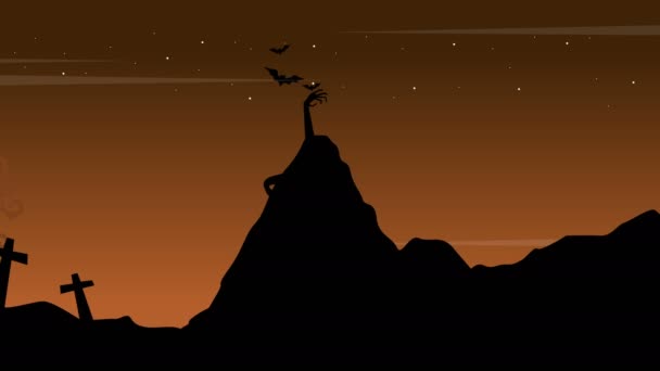 Paisagem Halloween Tema Animação Fundo Coleção — Vídeo de Stock