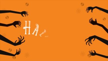Halloween süsleme şirin animasyon arka plan koleksiyonu ile